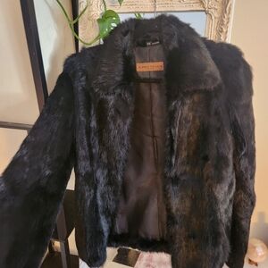 A Pro Pleaux Black Fur Coat